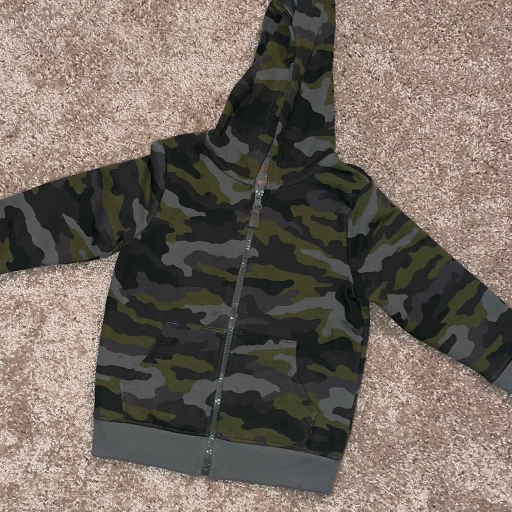 Full Zip Camo Boys Sweatshirt Jacket